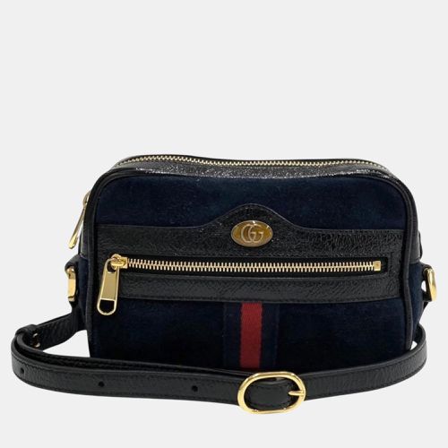 Navy Suede Leather Ophidia Sherry Line GG Logo Mini Shoulder Bag - Gucci - Modalova