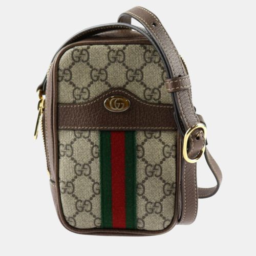 Brown GG Supreme Canvas Leather Ophidia Sherry Line Pochette Shoulder Bag - Gucci - Modalova