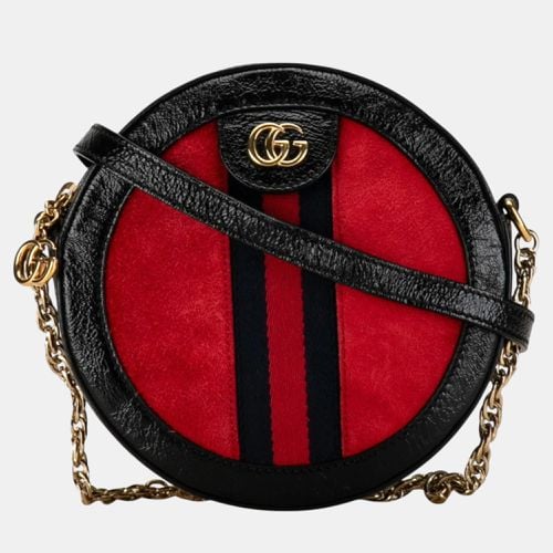 Red Patent Leather Suede Ophidia GG Marmont Round Chain Shoulder Bag - Gucci - Modalova