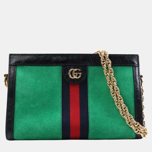 Suede Patent Leather Green x Ophidia Shoulder Bag - Gucci - Modalova