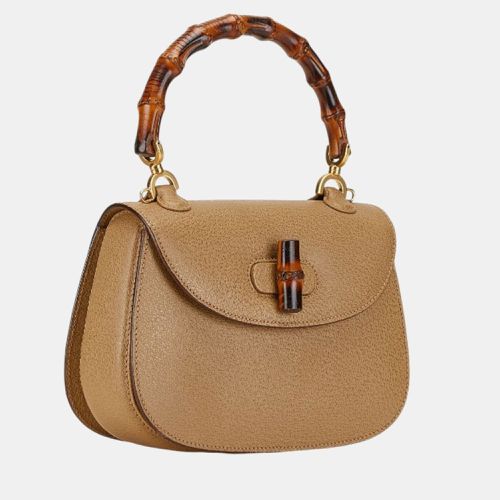 Gucci Brown Leather Bamboo Handbag - Gucci - Modalova