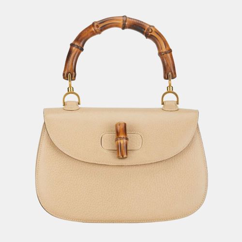 Gucci Beige Leather Bamboo Handbag - Gucci - Modalova