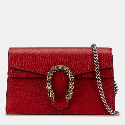 Gucci Red Leather Dionysus Chain Shoulder Bag - Gucci - Modalova