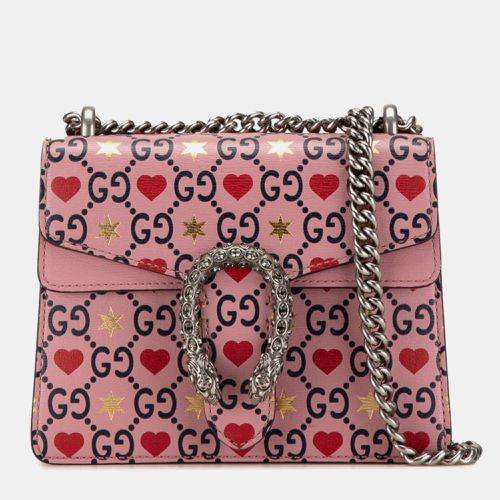 Gucci Pink Leather Dionysus Heart Chain Shoulder Bag - Gucci - Modalova