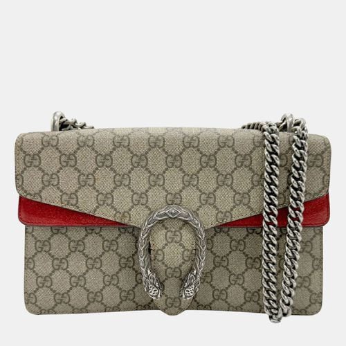 Gucci Canvas Brown x Red GG Supreme Dionysus Shoulder Bag - Gucci - Modalova