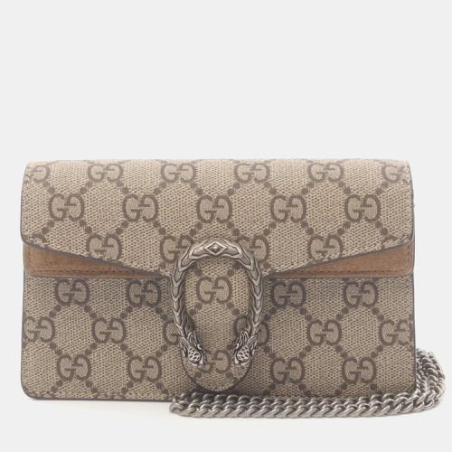 Gucci Coated Canvas Suede Beige Brown Dionysus Shoulder Bag - Gucci - Modalova