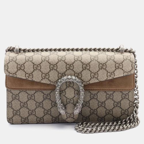 Gucci Coated Canvas Suede Beige Brown Dionysus Small GG Supreme Shoulder Bag - Gucci - Modalova