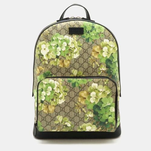 Gucci PVC Leather Beige Black Green Multicolor GG Blooms Supreme Backpack - Gucci - Modalova