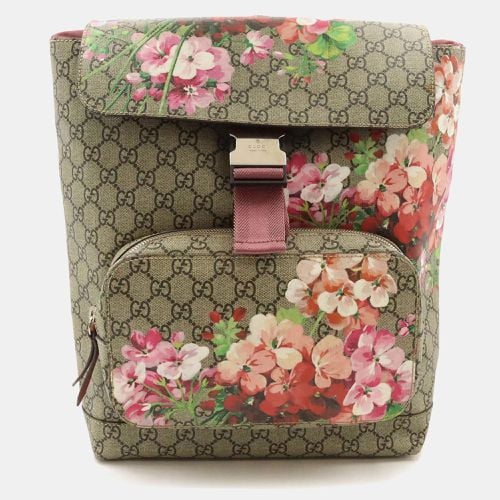 Gucci PVC Suede Flower Print Beige Pink Multicolor GG Blooms Supreme Backpack - Gucci - Modalova