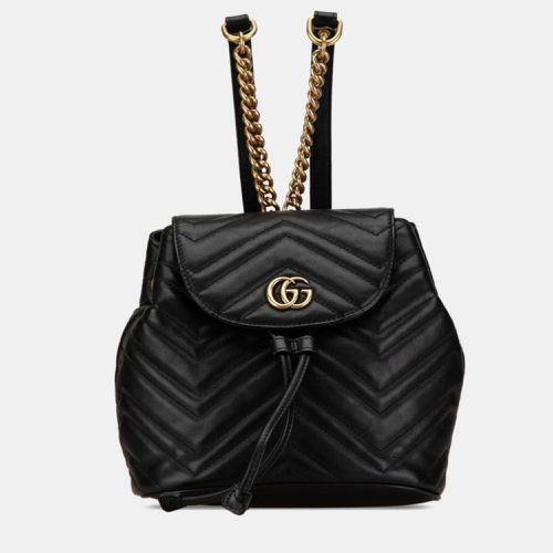 Gucci Black Leather GG Marmont Backpack - Gucci - Modalova