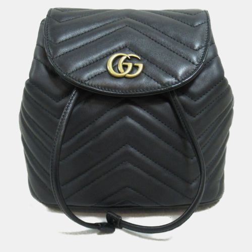 Gucci Leather Black GG Marmont Backpack - Gucci - Modalova