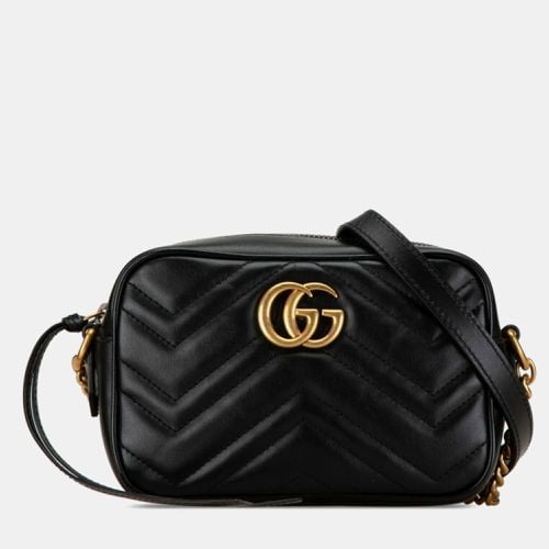 Gucci Black Leather GG Marmont Quilted Shoulder Bag - Gucci - Modalova