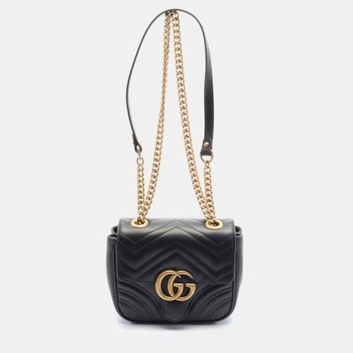 Gucci Leather Black GG Marmont Quilted Shoulder Bag - Gucci - Modalova