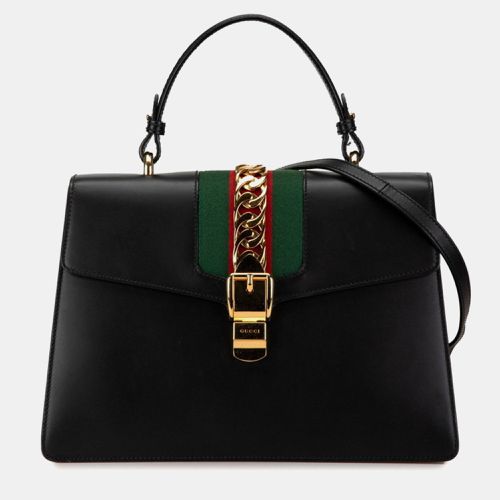 Gucci Black Leather Sherry Line Sylvie Handbag - Gucci - Modalova