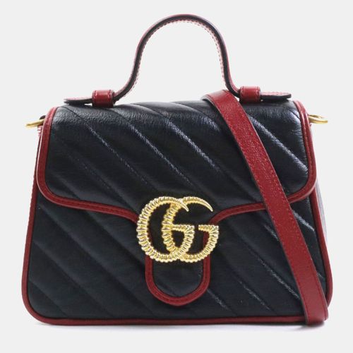 Gucci Leather Black x Red GG Marmont Shoulder Bag - Gucci - Modalova