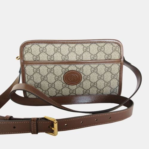 Gucci Beige Brown Gold Leather GG Supreme Shoulder Bag - Gucci - Modalova