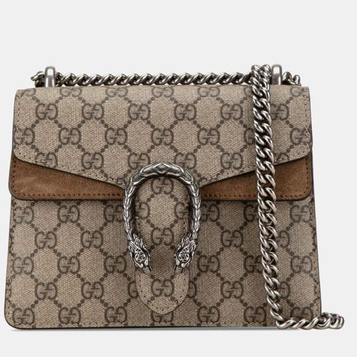 Gucci Khaki Brown PVC Suede GG Supreme Dionysus Chain Shoulder Bag - Gucci - Modalova