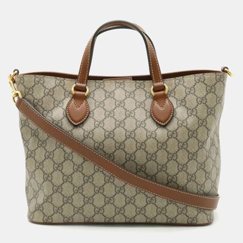 Gucci PVC leather beige brown GG Supreme tote bag - Gucci - Modalova