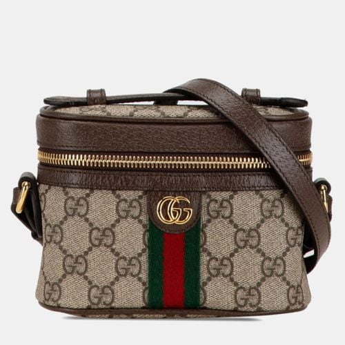 Gucci Beige Brown PVC Leather GG Supreme Ophidia Handbag - Gucci - Modalova