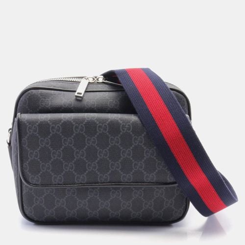 Gucci Coated Canvas Leather Black Grey GG Supreme Small Crossbody Shoulder Bag - Gucci - Modalova