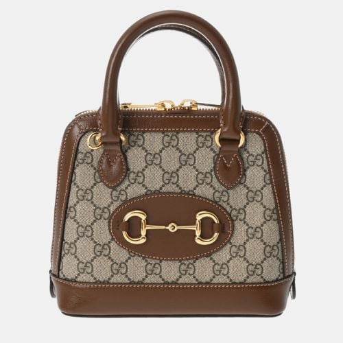 Gucci Brown/Beige Leather PVC Horsebit Bag - Gucci - Modalova