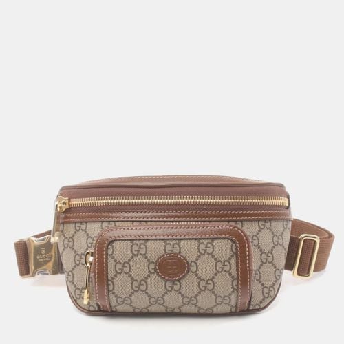 Gucci Coated Canvas Leather Beige Brown Interlocking G Belt Bag - Gucci - Modalova