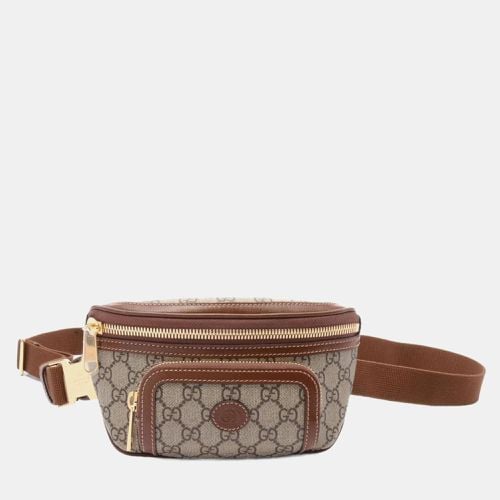 Gucci Coated Canvas Leather Beige Brown Interlocking G GG Supreme Belt Bag - Gucci - Modalova