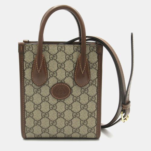 Gucci Coated Canvas Leather Brown Interlocking G Tote Bag - Gucci - Modalova