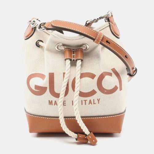 Gucci Canvas Leather Ivory Brown Print Shoulder Bag - Gucci - Modalova