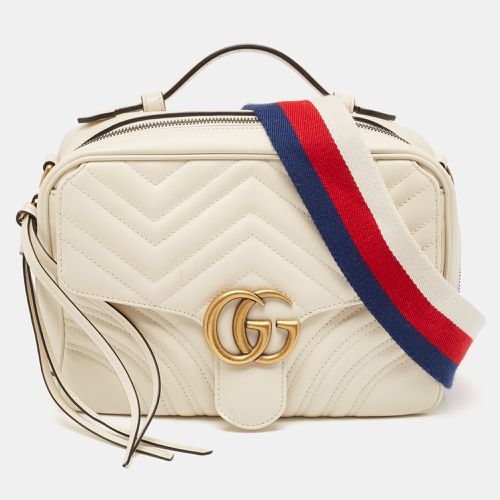 Gucci Off White Matelasse Leather Small Sylvie Top Handle Bag - Gucci - Modalova