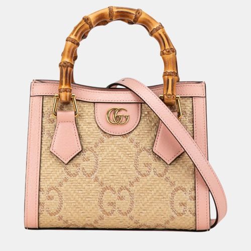 Gucci Beige/Brown Mini Canvas Bamboo Jumbo GG Diana Satchel - Gucci - Modalova