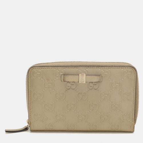 Gucci Gold Guccissima Leather Zip Around Wallet - Gucci - Modalova