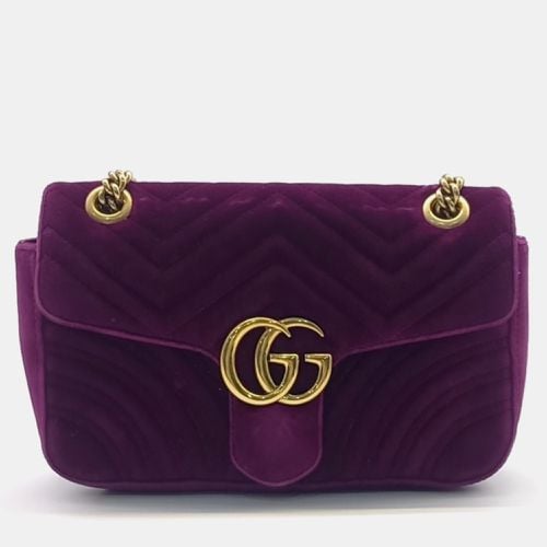 Gucci Marmont Matrace Velvet Shoulder Bag - Gucci - Modalova