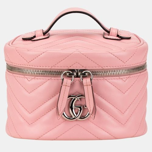 Gucci Pink Mini GG Marmont Round Leather Vanity Bag - Gucci - Modalova