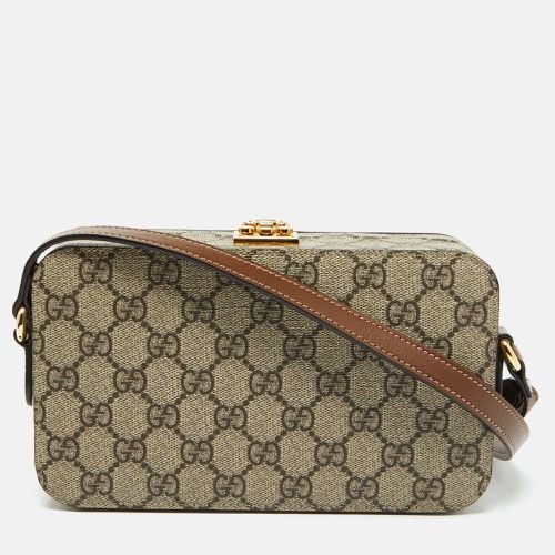 Gucci Beige/Brown GG Supreme Canvas and Leather Box Shoulder Bag - Gucci - Modalova