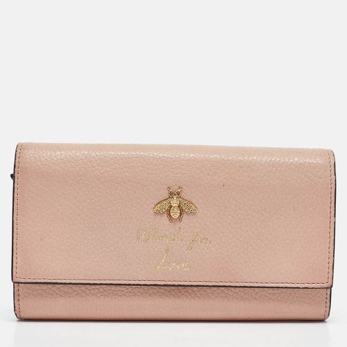 Gucci Pink Leather Blind for Love Flap Continental Wallet - Gucci - Modalova