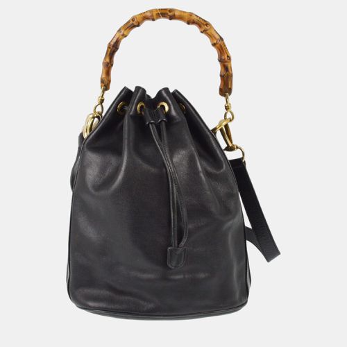 Gucci Black Bamboo Drawstring Handbag - Gucci - Modalova