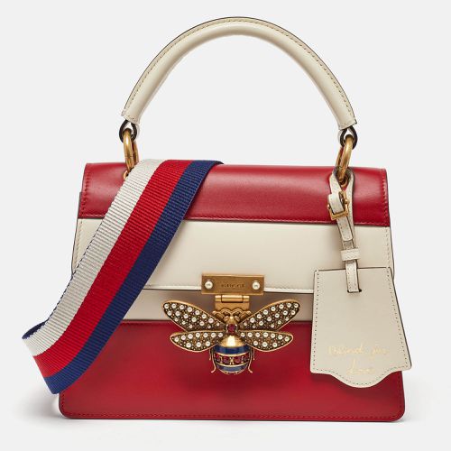 Off White Leather Small Queen Margaret Top Handle Bag - Gucci - Modalova