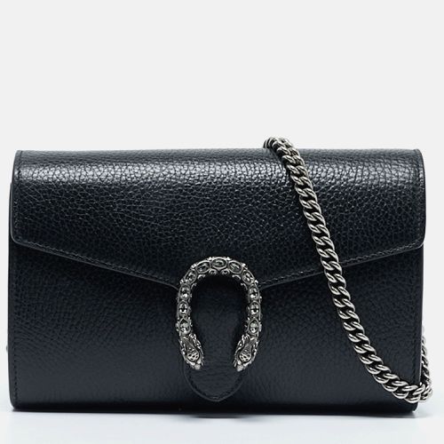 Gucci Black Leather Mini Dionysus Chain Bag - Gucci - Modalova