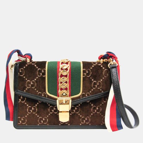 Gucci Brown Sherry Line Sylvie Leather Suede Shoulder Bag - Gucci - Modalova