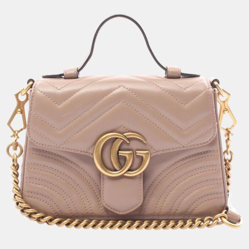 Gucci Pink Leather Gg Marmont Shoulder Bag - Gucci - Modalova