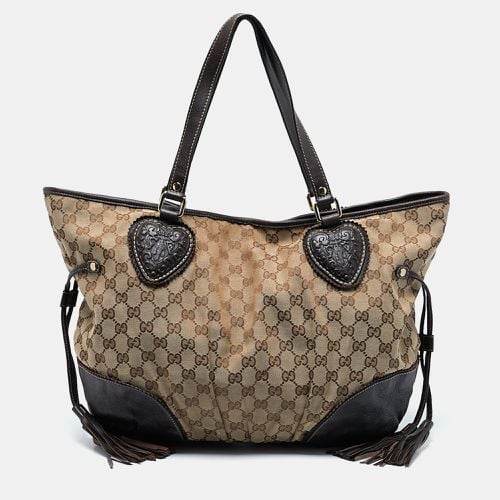 Dark Brown/ GG Canvas Large Tribeca Tote - Gucci - Modalova