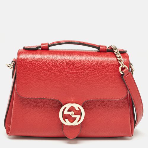 Gucci Red Leather Interlocking G Top Handle Bag - Gucci - Modalova