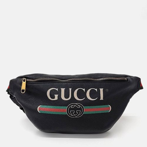 Gucci Black Leather Gucci web logo belt bag - Gucci - Modalova