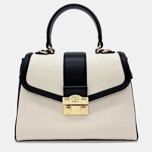 White Leather Small GG Top Handle Bag - Gucci - Modalova