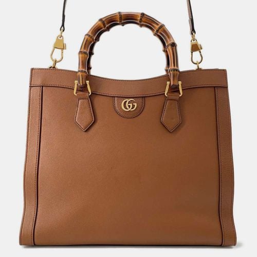 Gucci Brown Leather Diana Handbag Size Medium - Gucci - Modalova