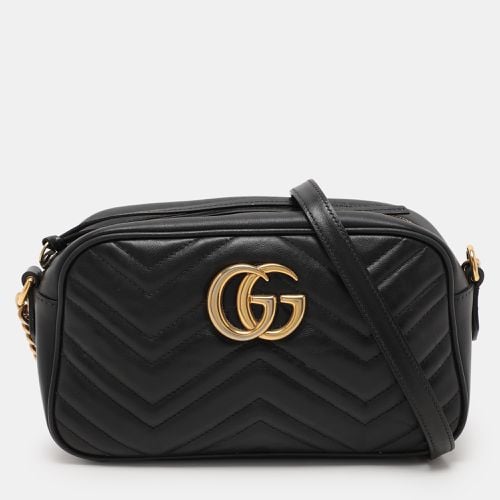 Gucci Black Matelassé Leather Small GG Marmont Shoulder Bag - Gucci - Modalova