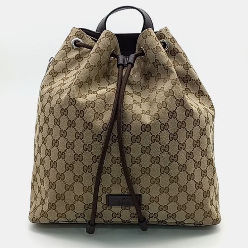 Gucci Beige Brown Coated Canvas backpack bag - Gucci - Modalova