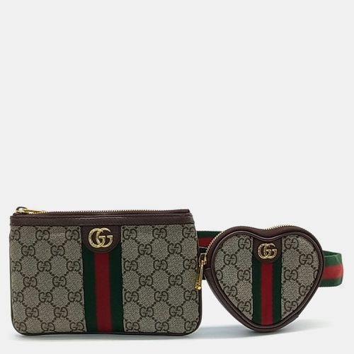 Gucci Beige Coated Canvas Ophidia Heart Utility Belt Bag - Gucci - Modalova