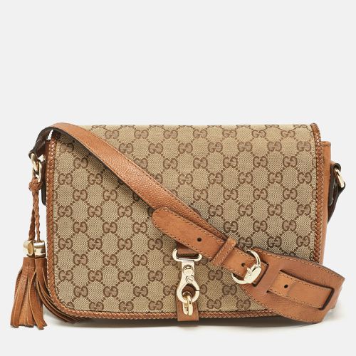 Brown GG Canvas and Leather Medium Marrakech Shoulder Bag - Gucci - Modalova